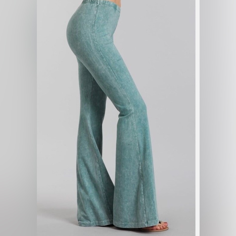 Chatoyant Green Flared Pants
